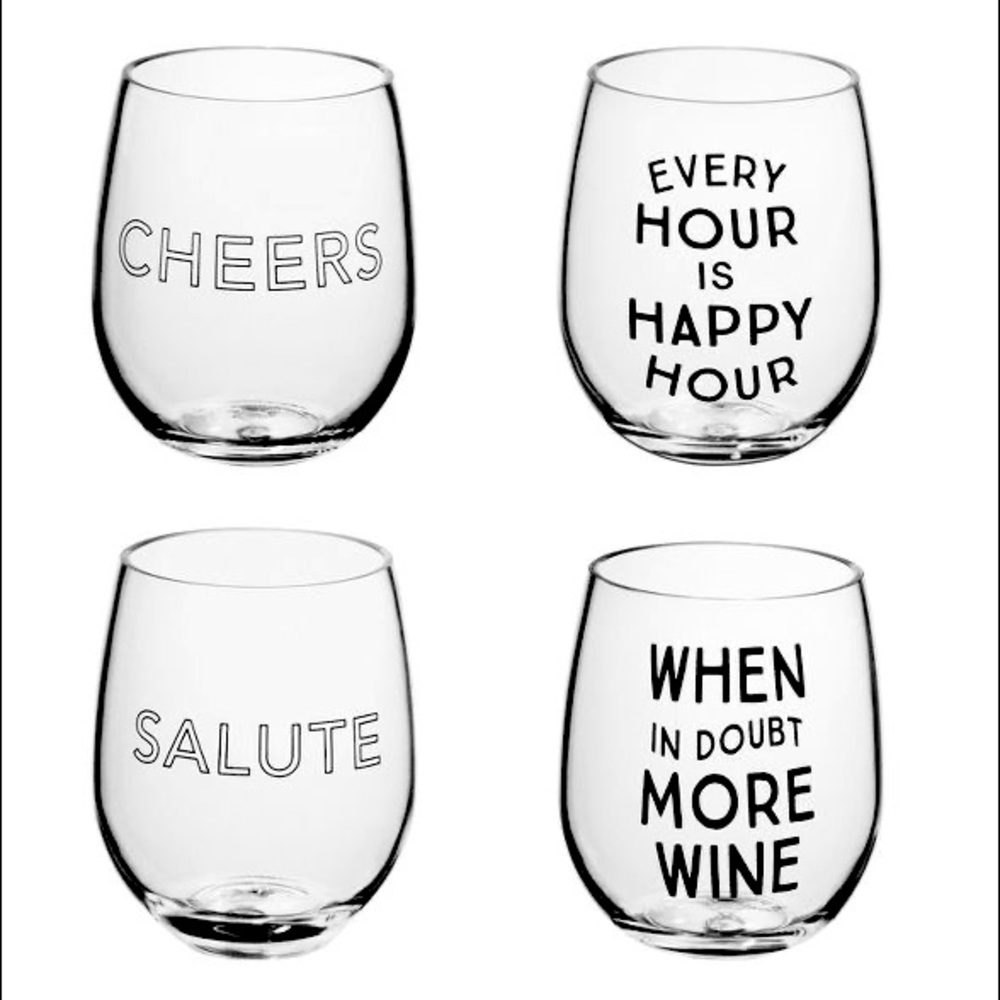 Plastic Stemless Wine Glasses
